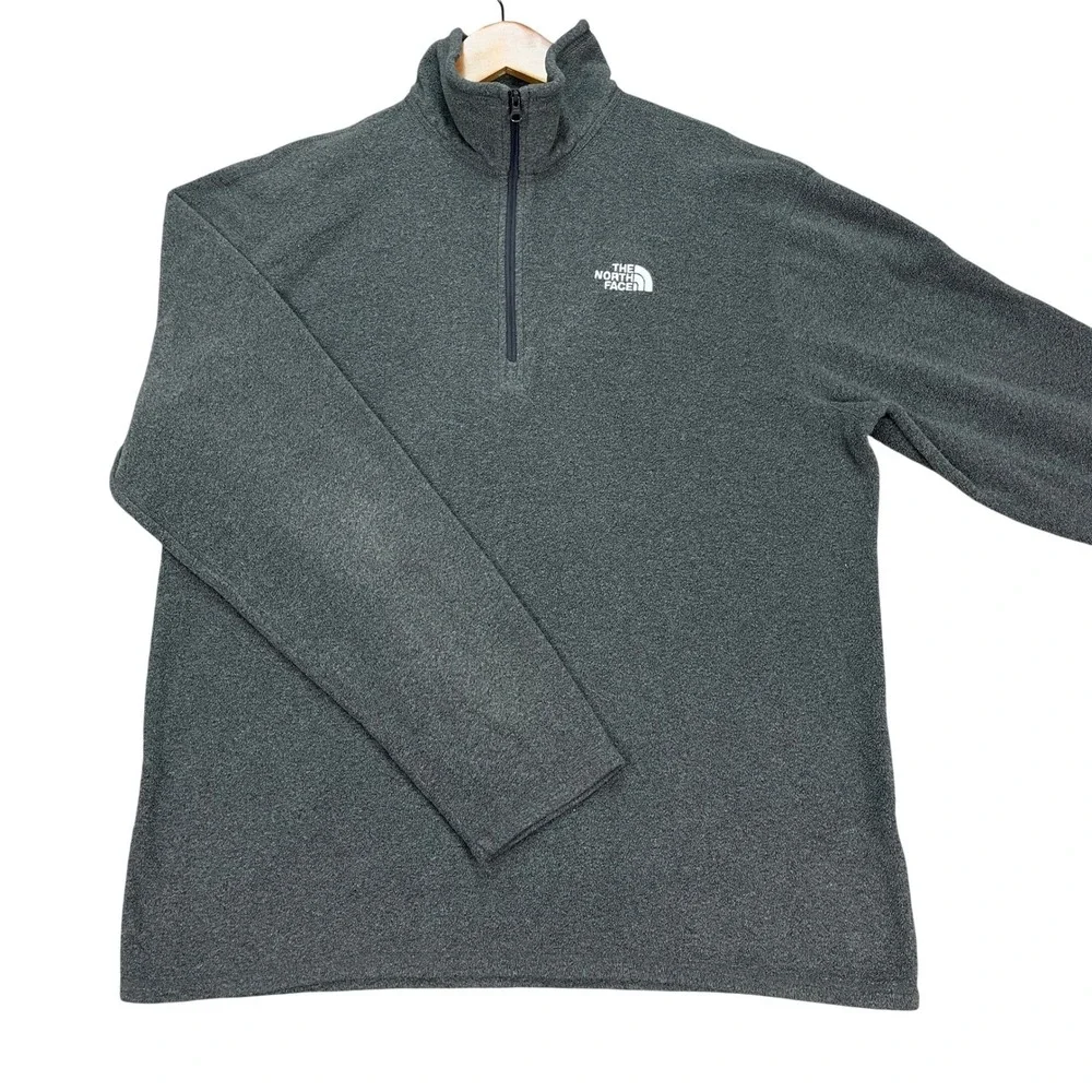 The North Face Pullover Mens Medium Gray Long Sleeve‎ 1/4 Zip Fleece Performance
